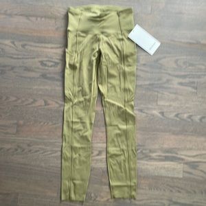 NWT lulu lemon fast and free green tight